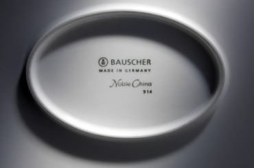 Werbefotografie Fotostudio Oberfranken Close Up des Markenstempels mit Logo von Bauscher Porzellan. Feigefotodesign